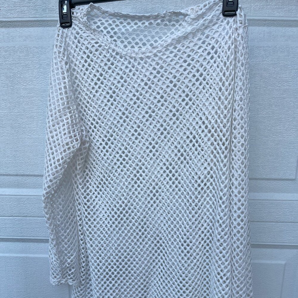 Ladies Knit Beach White Wrap, Size 1XL